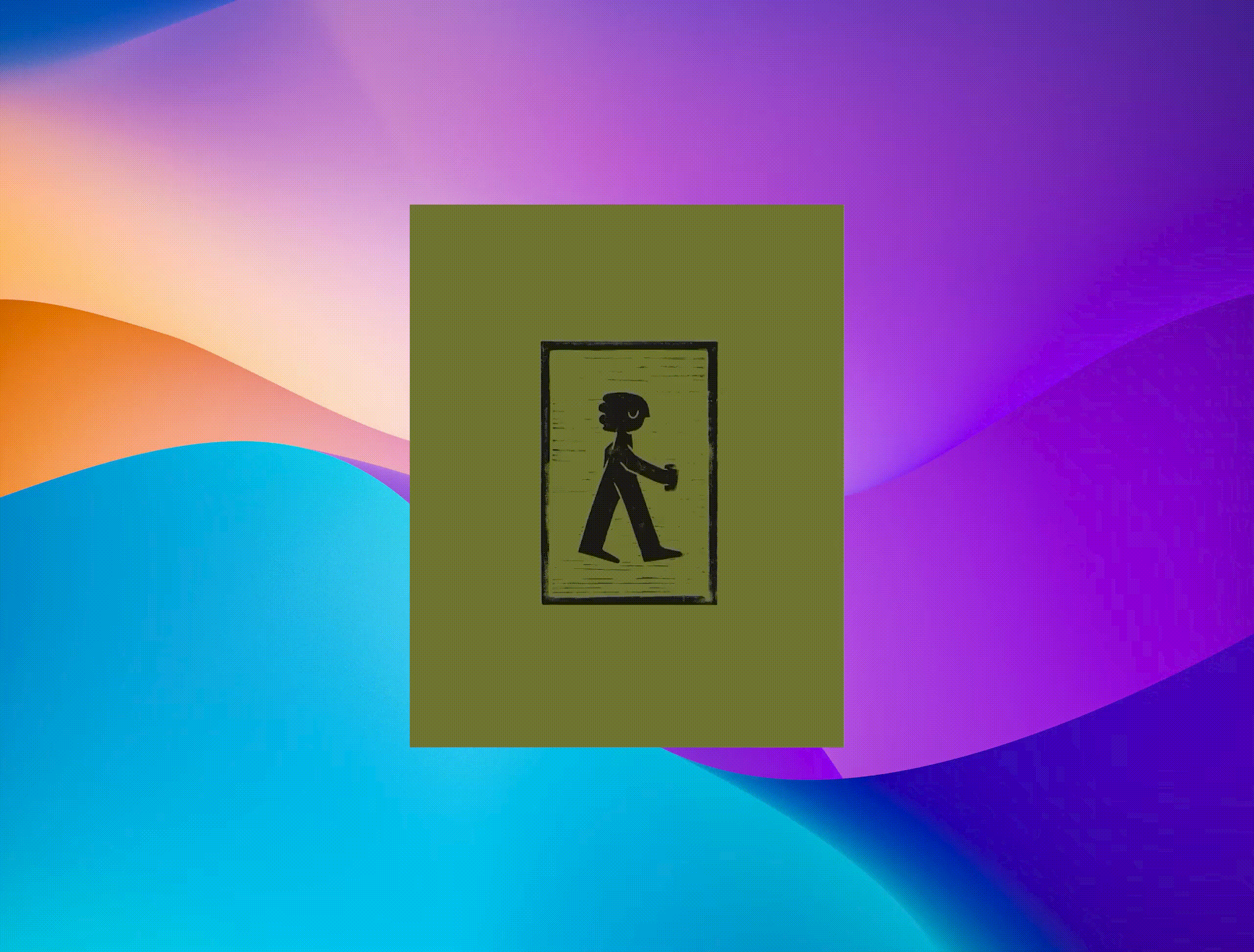 Abstract 3D Blue and Beige Art